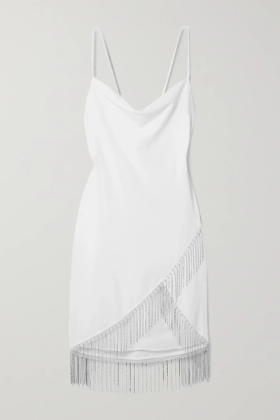 유럽직배송 스타우드 미니원피스 STAUD Olivette wrap-effect crystal-embellished crepe mini dress 43769801096357149
