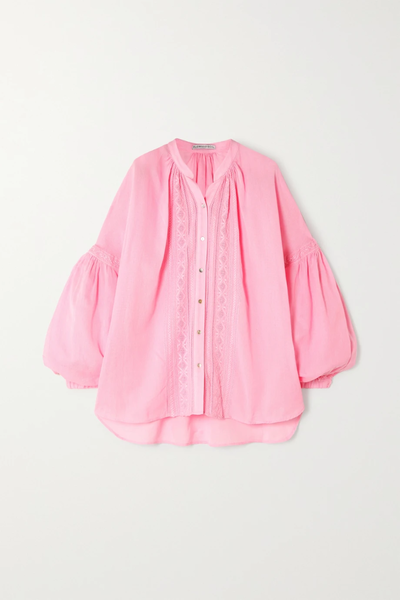 유럽직배송 RUE MARISCAL Oversized embroidered cotton blouse 38063312420510504