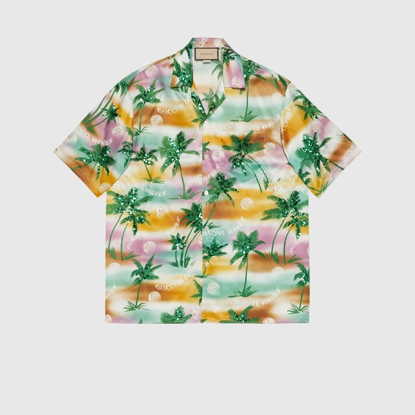 유럽직배송 구찌 셔츠 GUCCI Viscose silk bowling shirt with print 703373ZAJTY9191