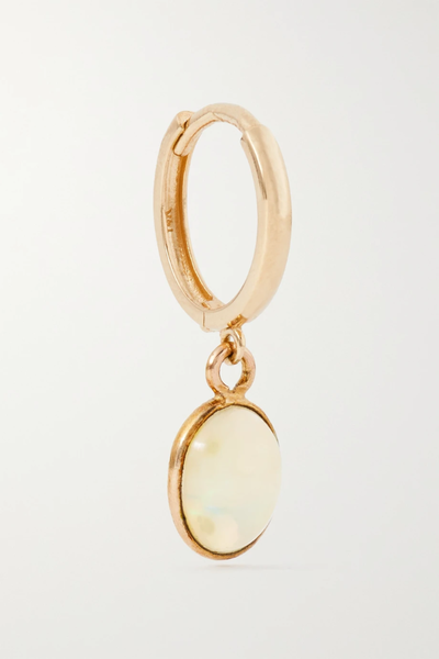 유럽직배송 로렌스튜어트 싱글 귀걸이 LOREN STEWART Gem Drop 14-karat gold opal single hoop earring 38063312419993901