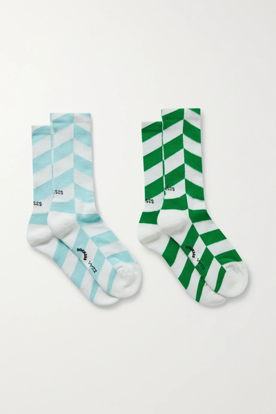 유럽직배송 삭스 양말 SOCKSSS Set of two intarsia stretch organic cotton-blend socks 45666037504998657