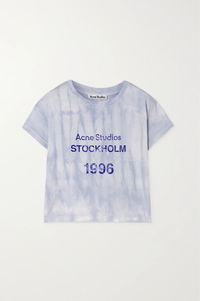 유럽직배송 아크네스튜디오 티셔츠 ACNE STUDIOS Cropped distressed printed organic cotton-jersey T-shirt 1647597285299484