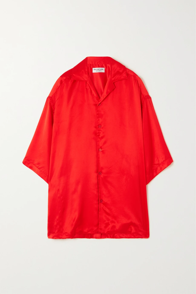 유럽직배송 발렌시아가 셔츠 BALENCIAGA Oversized crinkled silk-satin shirt 1647597284059085