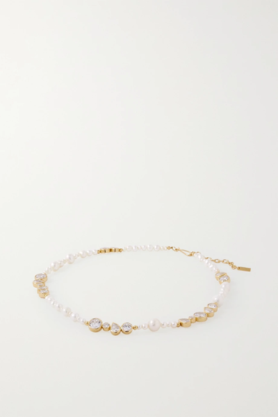 유럽직배송 컴플리티드워크 목걸이 COMPLETEDWORKS Gold-plated, pearl and zirconia necklace 42247633208538021