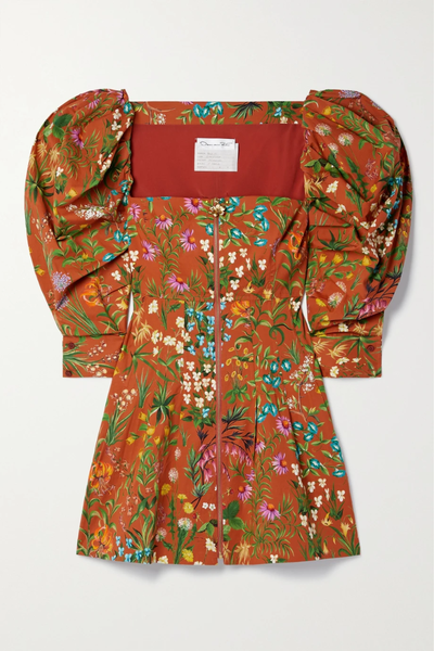 유럽직배송 오스카르데라렌타 미니원피스 OSCAR DE LA RENTA Pleated floral-print cotton-blend poplin mini dress 1647597279358227