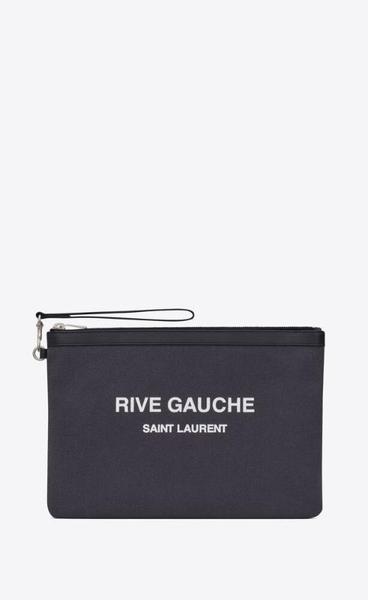 유럽직배송 입생로랑 리브고쉬 파우치 SAINT LAURENT rive gauche zipped pouch in canvas and leather 58136996NAE1298