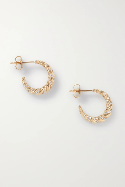유럽직배송 BY PARIAH Gold Linings 9-karat recycled gold diamond hoop earrings 1647597282948023