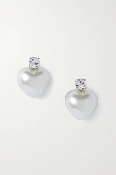 유럽직배송 시몬로샤 귀걸이 SIMONE ROCHA Silver-tone, crystal and faux pearl earrings 1647597278874042