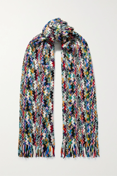 유럽직배송 미쏘니 스카프 MISSONI Fringed crochet-knit wool scarf 1647597285078602