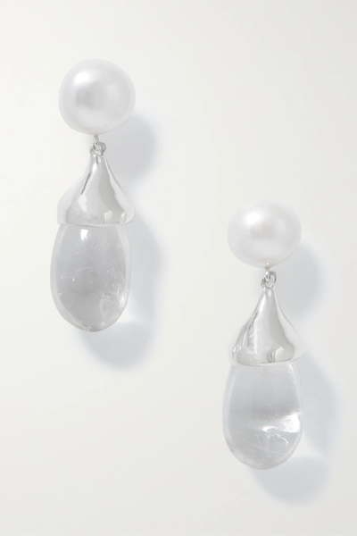 유럽직배송 소피부하이 귀걸이 SOPHIE BUHAI Audrey silver, quartz and pearl earrings 1647597278618026