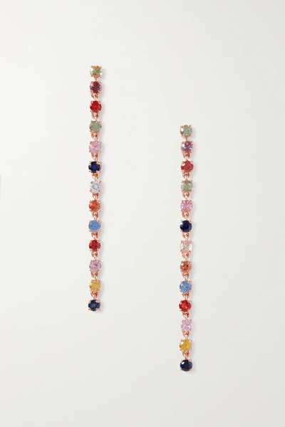 유럽직배송 록산느퍼스트 귀걸이 ROXANNE FIRST Fancy 14-karat rose gold sapphire earrings 1647597282948470
