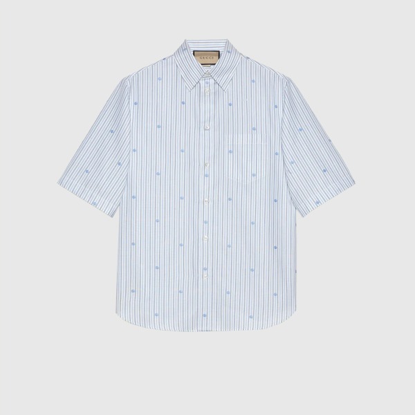 유럽직배송 구찌 셔츠 GUCCI Cotton striped shirt with embroidery 699128ZAIUO9059