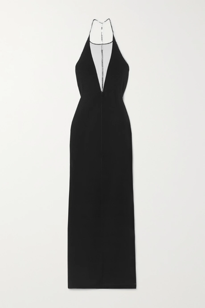 유럽직배송 갈방 원피스 GALVAN Stella open-back tulle-paneled embellished stretch-knit maxi dress 38063312418681106