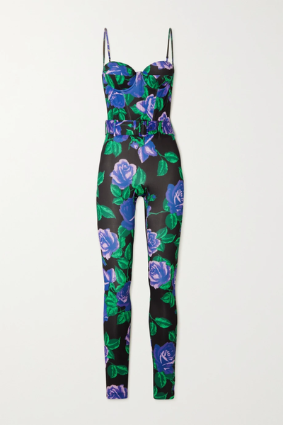 유럽직배송 리차드퀸 점프수트 RICHARD QUINN Belted floral-print stretch-satin jumpsuit 1647597282482660
