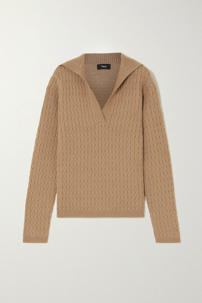 유럽직배송 띠어리 스웨터 THEORY Cable-knit cashmere polo sweater 1647597276070558