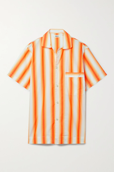유럽직배송 TEKLA Striped organic cotton-poplin pajama shirt 1647597290382910