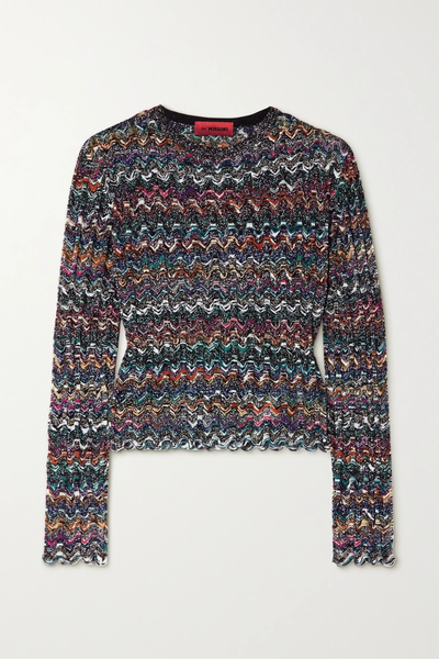 유럽직배송 미쏘니 스웨터 MISSONI Striped metallic crochet-knit wool sweater 43769801095590215