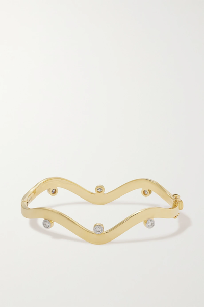 유럽직배송 마테오 팔찌 MATEO Curve 14-karat gold diamond bracelet 1647597283744836