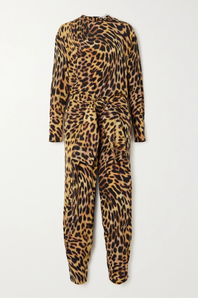 유럽직배송 스텔라맥카트니 점프수트 STELLA MCCARTNEY Tie-detailed leopard-print silk crepe de chine jumpsuit 43769801095544318