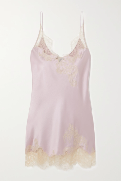 유럽직배송 카린길슨 CARINE GILSON Lace-trimmed silk-satin chemise 1647597285252728