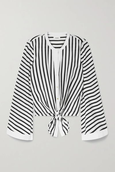 유럽직배송 라장스 블라우스 L&#039;AGENCE Charlize striped silk crepe de chine blouse 45666037504954252