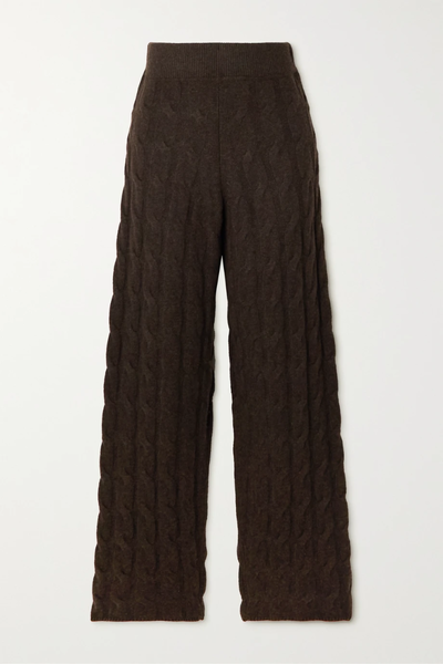 유럽직배송 르카샤 팬츠 LE KASHA + NET SUSTAIN Trevise cable-knit organic cashmere wide-leg pants 43769801097664151