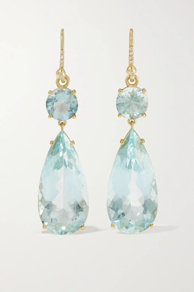 유럽직배송 아이린뉴워스 귀걸이 IRENE NEUWIRTH Gemmy Gem 18-karat gold, aquamarine and diamond earrings 1647597281955732