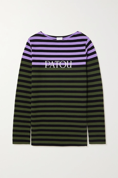 유럽직배송 파투 티셔츠 PATOU Printed striped organic cotton-jersey T-shirt 43769801096351004