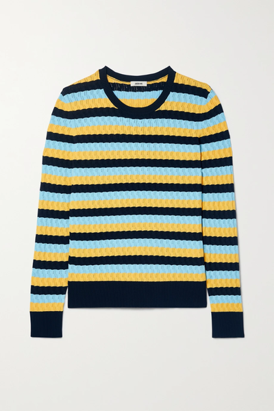 유럽직배송 제이슨우 스웨터 JASON WU Striped pointelle-knit sweater 43769801095606217
