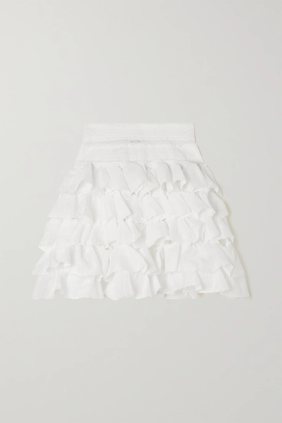유럽직배송 알라이아 미니스커트 ALAÏA Ruffled tiered stretch-knit mini skirt 43769801097439931