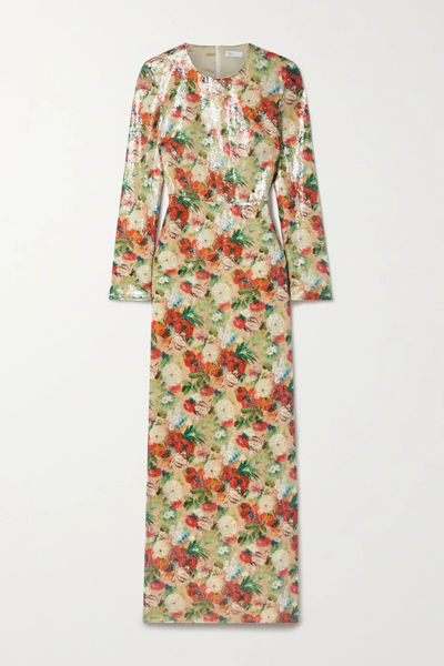 유럽직배송 로제타게티 ROSETTA GETTY Floral-print sequined tulle gown 46376663162352630