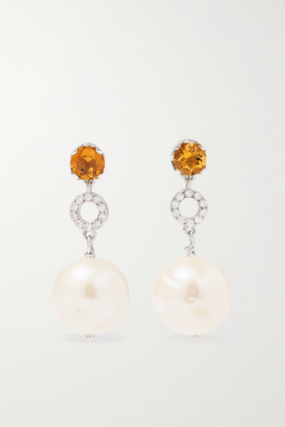 유럽직배송 일레아나마크리 귀걸이 ILEANA MAKRI Globe 18-karat white gold multi-stone earrings 1647597282724940
