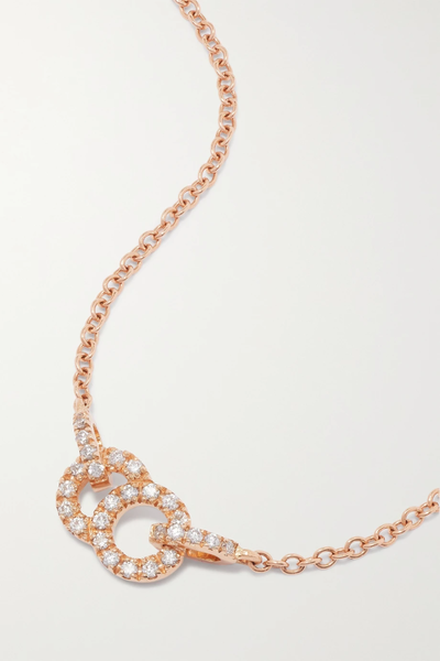 유럽직배송 COURBET Céleste small 18-karat recycled rose gold, laboratory-grown diamond and emerald necklace 42247633208883012