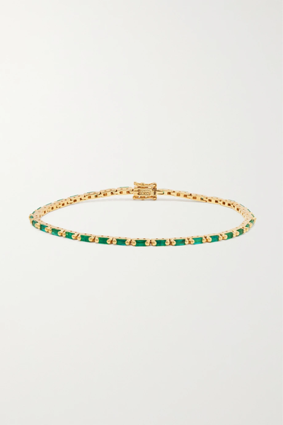 유럽직배송 수잔케일런 팔찌 SUZANNE KALAN 18-karat gold emerald tennis bracelet 1647597288833964