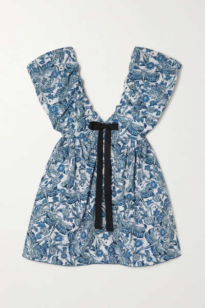 유럽직배송 아구아 바이 아구아 벤디타 미니원피스 AGUA BY AGUA BENDITA Horizonte Libeulas bow-embellished cotton mini dress 45666037505083680