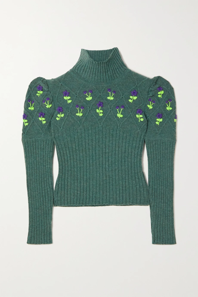 유럽직배송 CORMIO Oma embroidered ribbed wool turtleneck sweater 1647597283137484