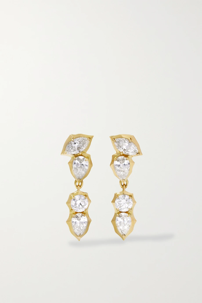 유럽직배송 제이드트라우 귀걸이 JADE TRAU Poppy 18-karat gold diamond earrings 46376663162818469
