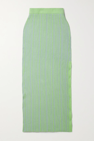 유럽직배송 안나콴 스커트 ANNA QUAN Sophie striped ribbed cotton-blend midi skirt 45666037505313585