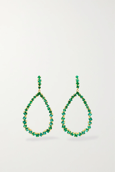 유럽직배송 수잔케일런 귀걸이 SUZANNE KALAN 18-karat gold emerald earrings 1647597288833962