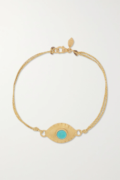 유럽직배송 피파스몰 팔찌 PIPPA SMALL 18-karat gold, cord and turquoise bracelet 36856120585364634