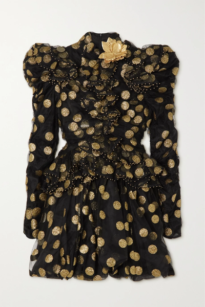유럽직배송 짐머만 미니원피스 ZIMMERMANN Celestial ruffled embellished glittered polka-dot tulle mini dress 46376663162645792