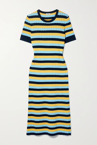 유럽직배송 제이슨우 원피스 JASON WU Striped pointelle-knit midi dress 43769801095606274