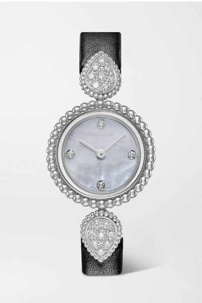 유럽직배송 부쉐론 BOUCHERON Serpent Bohème 23mm stainless steel, leather, diamond and mother-of-pearl watch 45666037504338325
