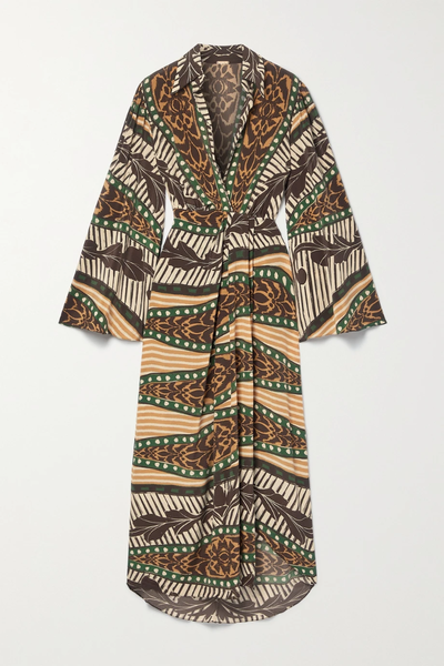 유럽직배송 요한나오르티츠 원피스 JOHANNA ORTIZ Timbuktu wrap-effect printed silk-georgette midi dress 43769801095816221