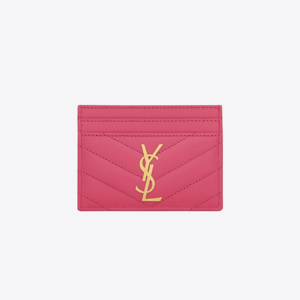 생로랑 모노그램 카드 케이스 핑크