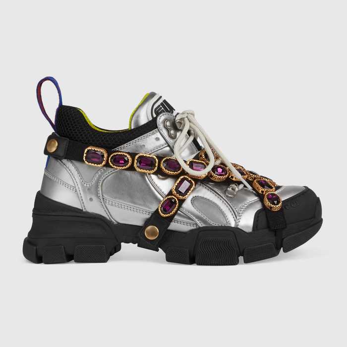 유럽직배송 구찌 GUCCI Women&#039;s Flashtrek sneaker with removable crystals 537133DORA08188
