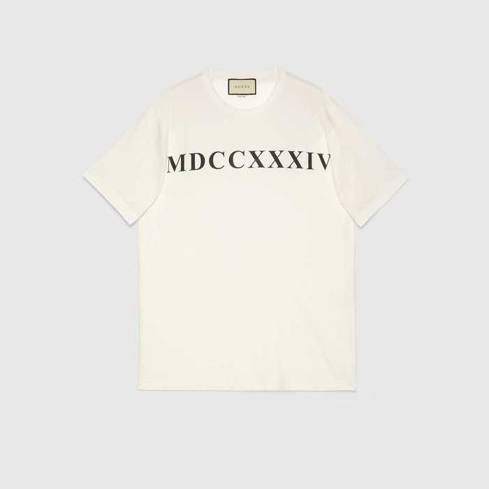 유럽직배송 구찌 GUCCI Oversize T-shirt with MDCCXXXIV print 539081XJCB59207