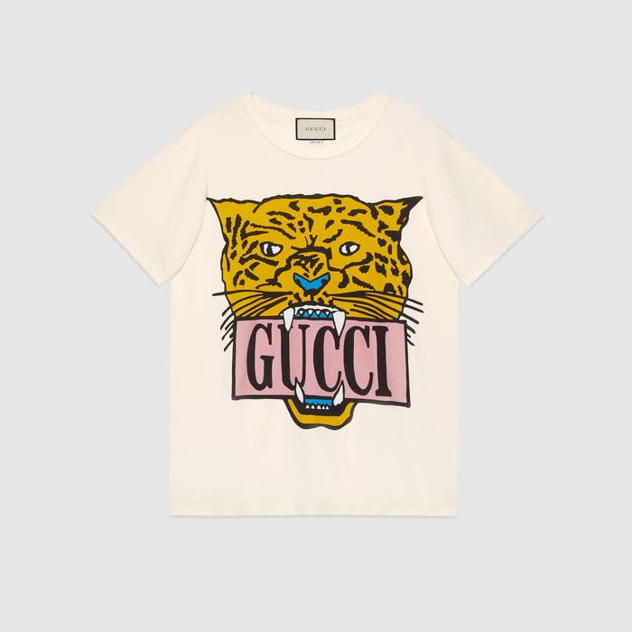 유럽직배송 구찌 GUCCI Gucci Oversize cotton T-shirt with tiger 492347XJARG7136