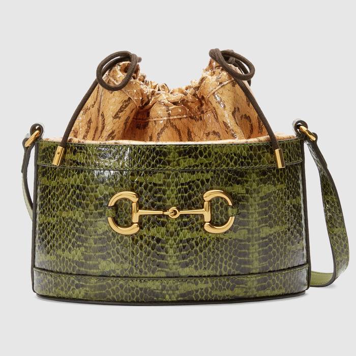 유럽직배송 구찌 GUCCI Gucci - Gucci 1955 Horsebit snakeskin bucket bag 602118LS6EG2460