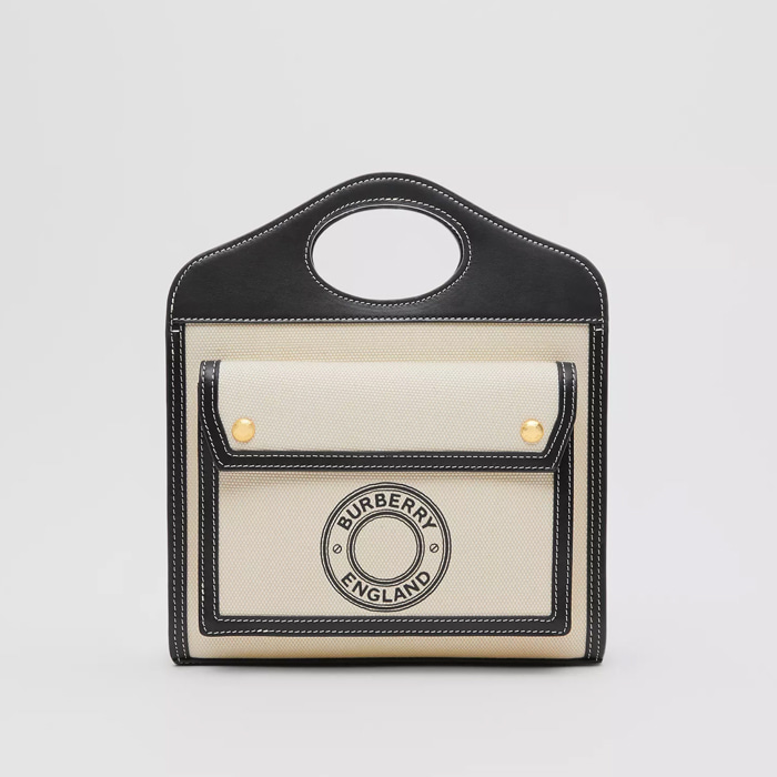 유럽직배송 버버리 미니 로고 그래픽 캔버스 레더 포켓백 BURBERRY Mini Logo Graphic Canvas and Leather Pocket Bag 80280581